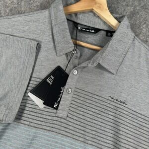 Travis Mathew Quiet Nights Polo Shirt Mens 2XL Heather Gray Golf Performance